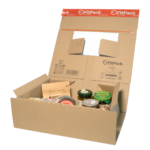 Cutie Carton cu Autoformare EuroBox, 215x155x43mm, Autoadeziv, Bandă Desigilare, Natur