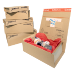 Cutie Carton cu Autoformare EuroBox, 300x212x43mm, Autoadeziv, Bandă Desigilare, Natur