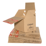 Cutie Carton cu Autoformare FitBox, 375x275x150, Autoadeziv, Bandă Desigilare, Natur