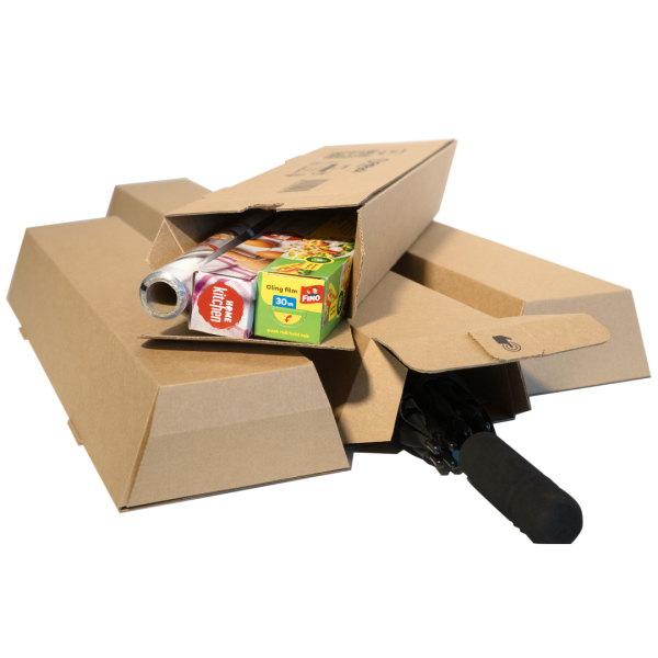 Cutie Carton TubeBox, 75x145x610mm, Autoadeziv, Bandă Desigilare, Natur