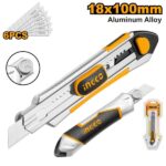 Cutter din Aluminiu, Maner Ergonomic Cauciucat, 6 Lame Snap-off 18x100mm, SK5